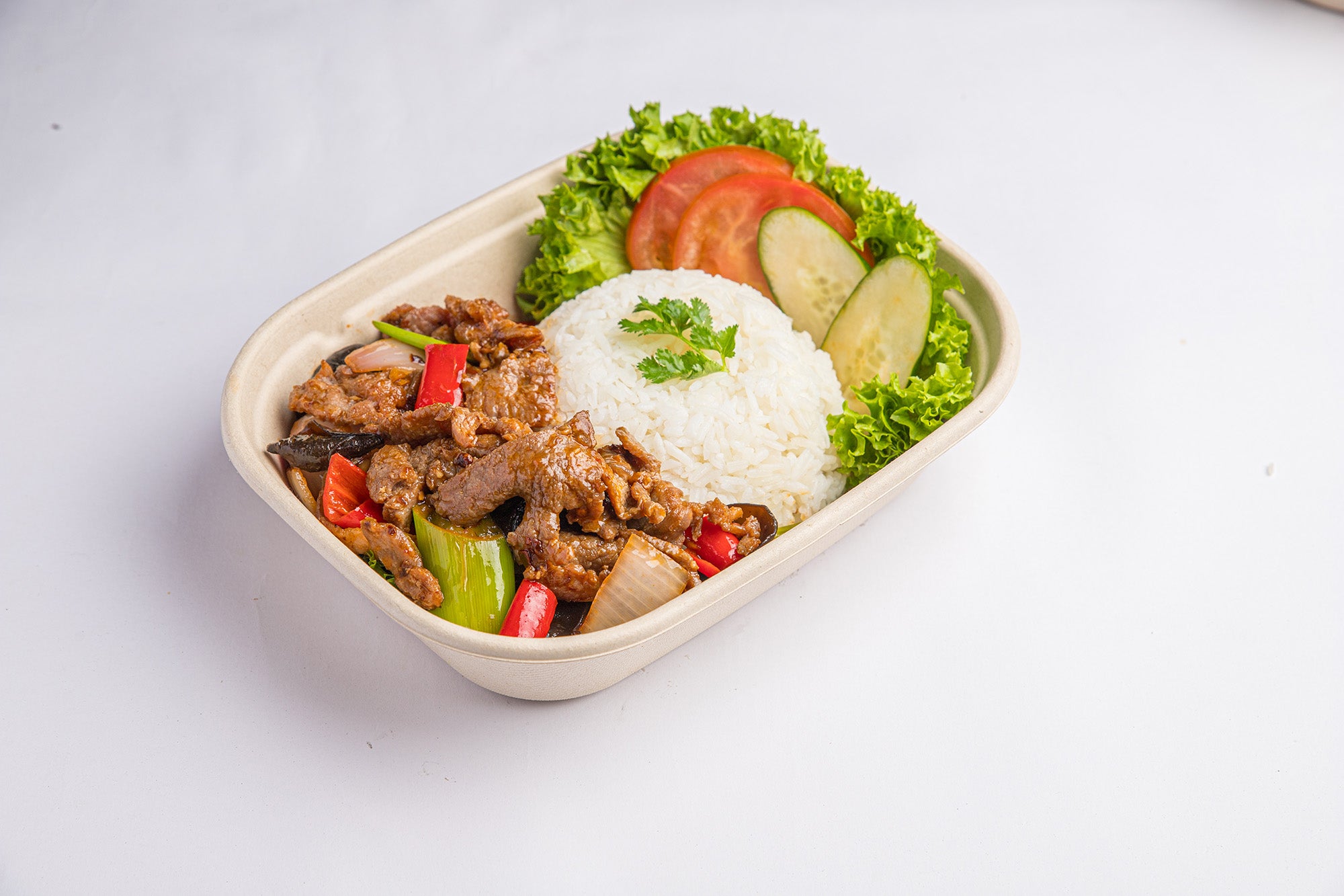 Double Cooked Beef Rice Bowl