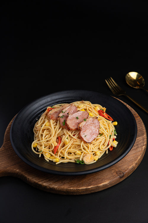 Smoked Duck Spaghetti Aglio Olio